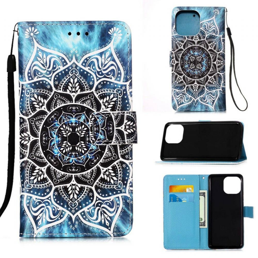 Kožené Pouzdro Na iPhone 13 Mini Mandala Na Obloze