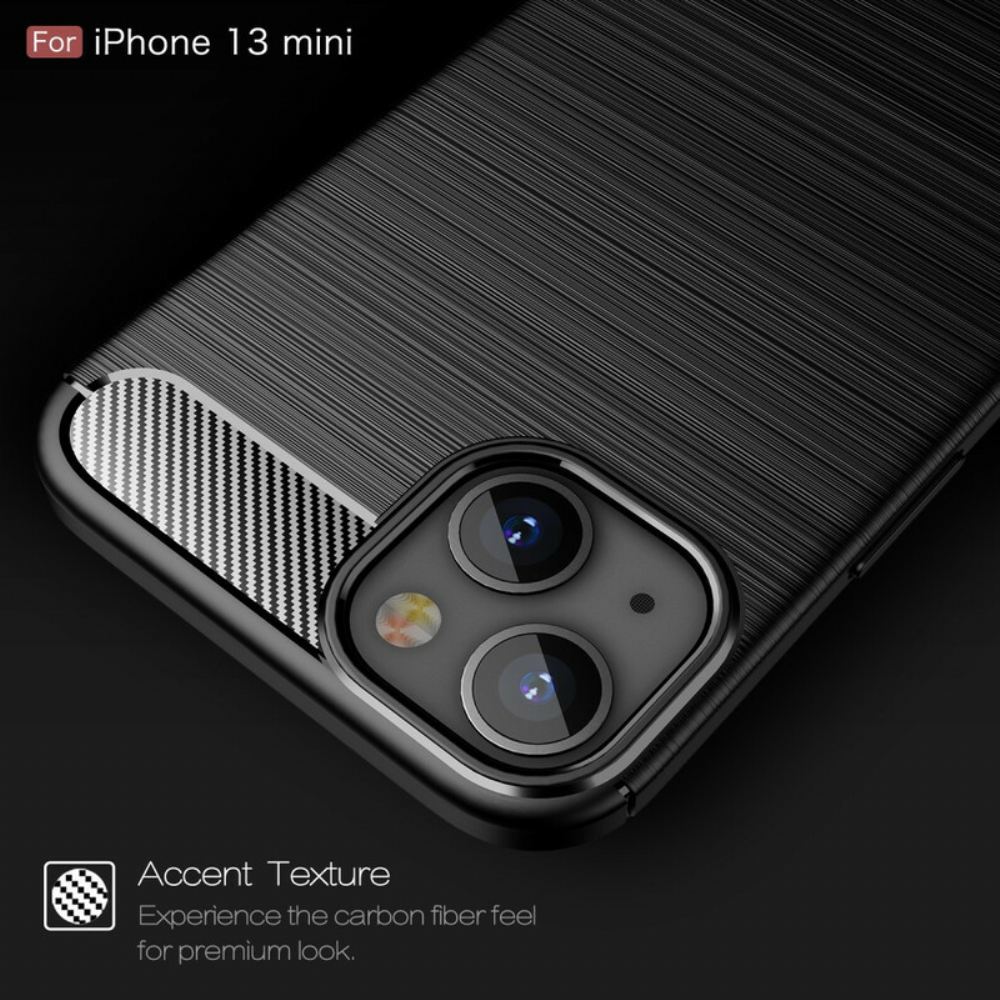 Kryt Na iPhone 13 Mini Kartáčované Uhlíkové Vlákno