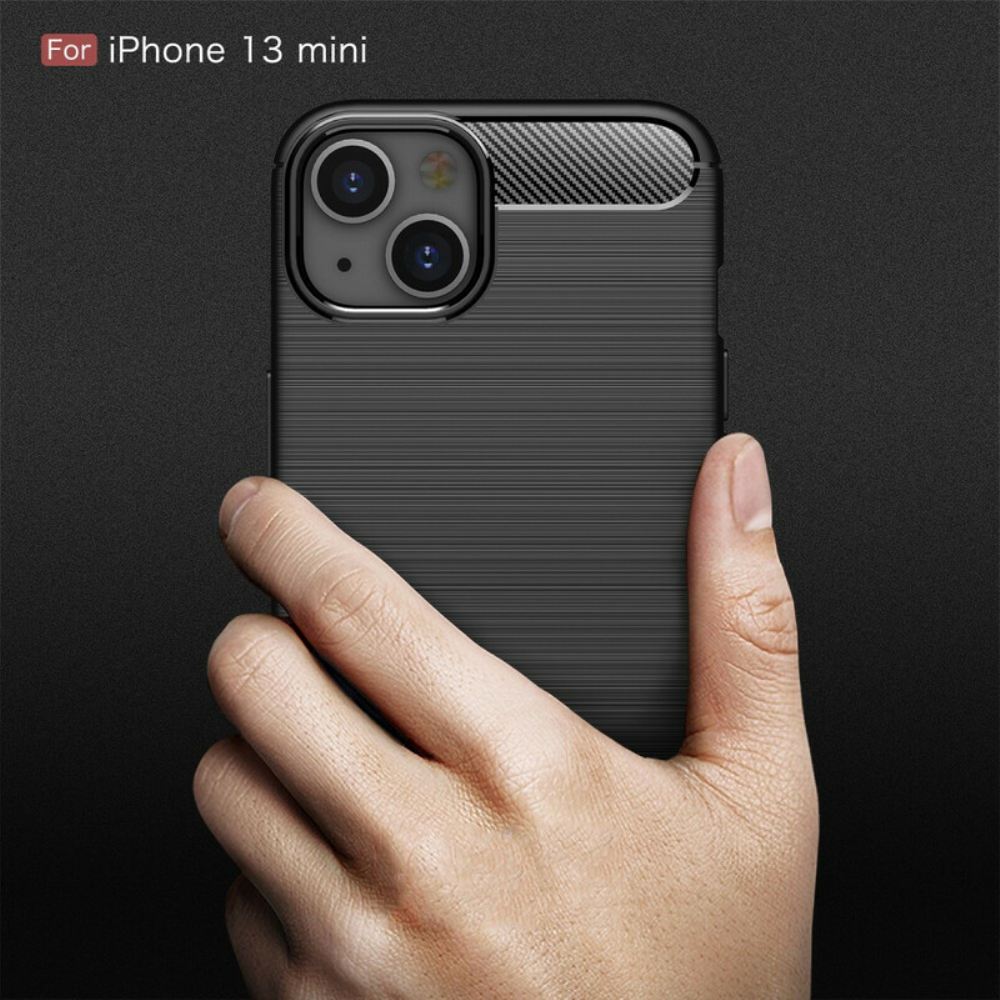 Kryt Na iPhone 13 Mini Kartáčované Uhlíkové Vlákno