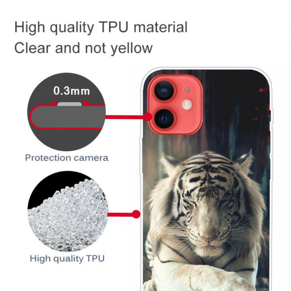 Kryty Na Mobil Na iPhone 13 Mini Flexibilní Tygr