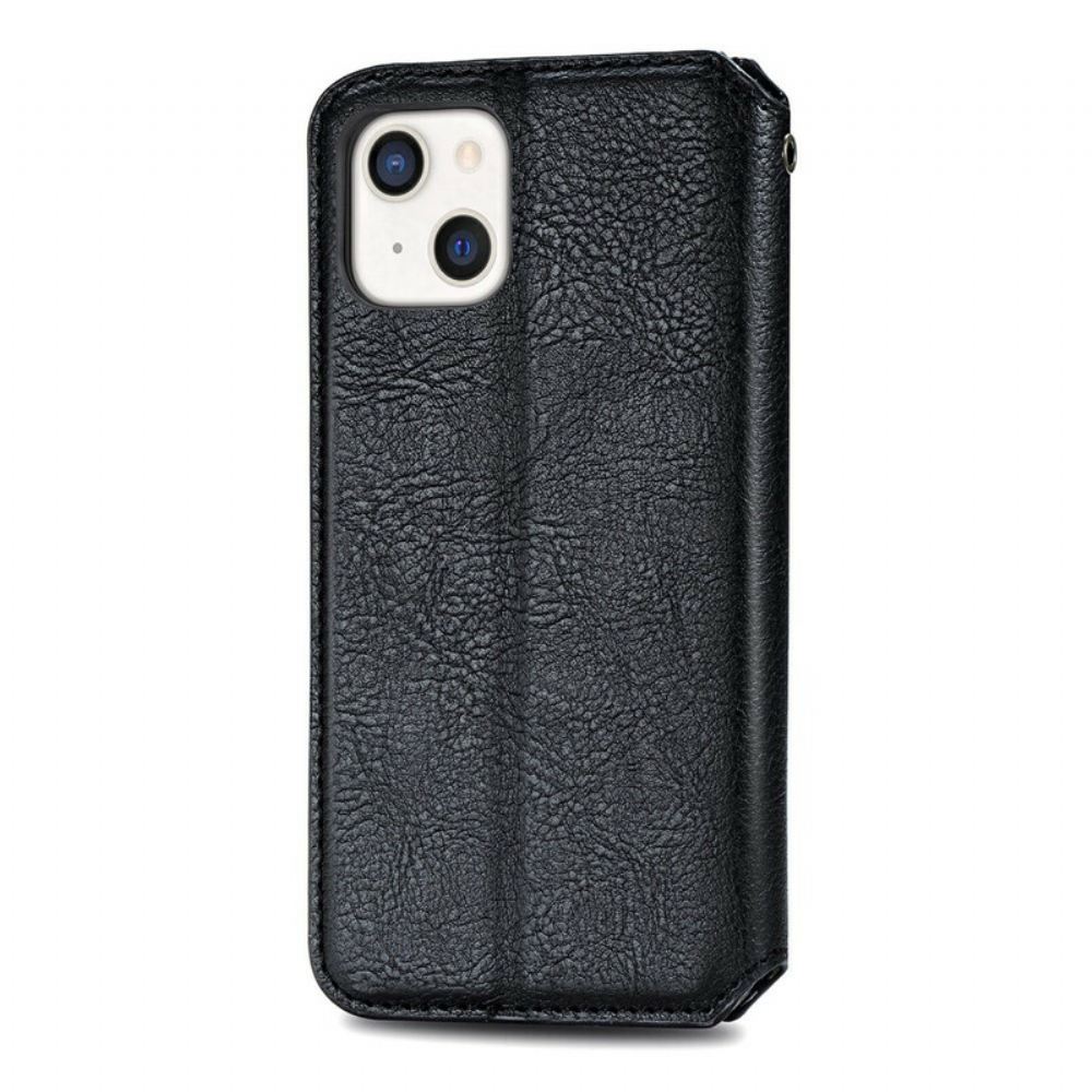 Kryty Na Mobil Na iPhone 13 Mini Flipové Pouzdro Efekt Kůže S Diamantovou Texturou