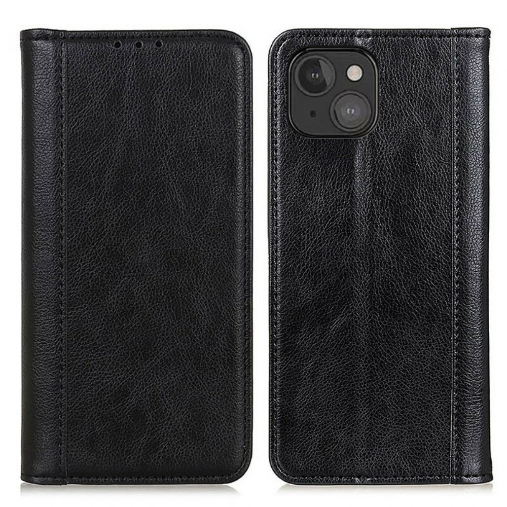 Kryty Na Mobil Na iPhone 13 Mini Flipové Pouzdro Elegance Dělená Litchi Kůže