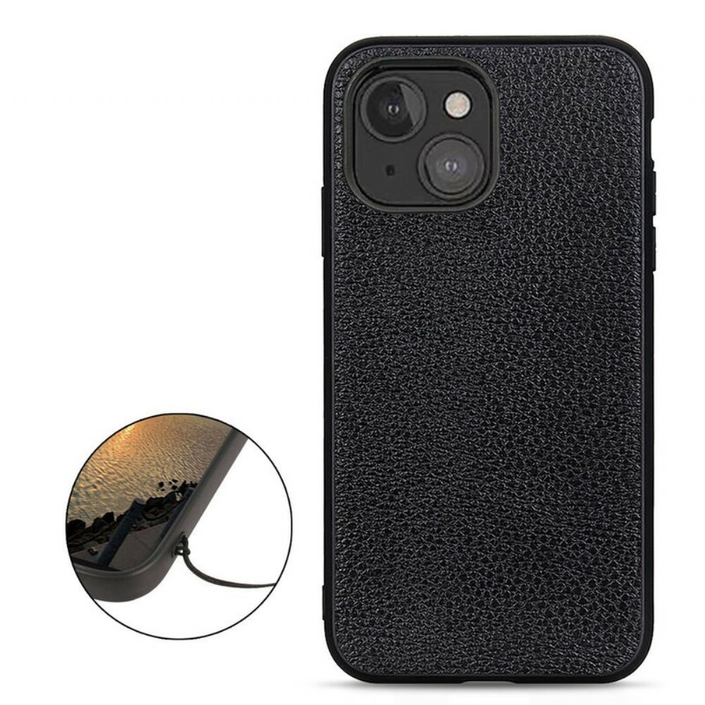 Kryty Na Mobil Na iPhone 13 Mini Pravá Kůže Litchi