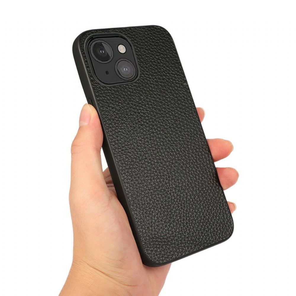 Kryty Na Mobil Na iPhone 13 Mini Pravá Kůže Litchi