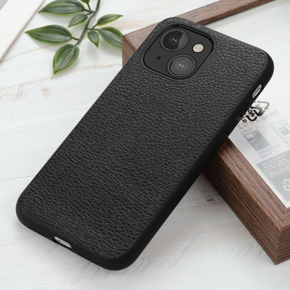 Kryty Na Mobil Na iPhone 13 Mini Pravá Kůže Litchi