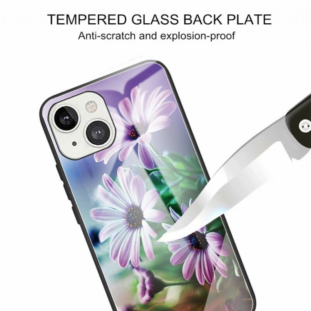 Kryty Na Mobil Na iPhone 13 Mini Realistické Květiny Z Tvrzeného Skla