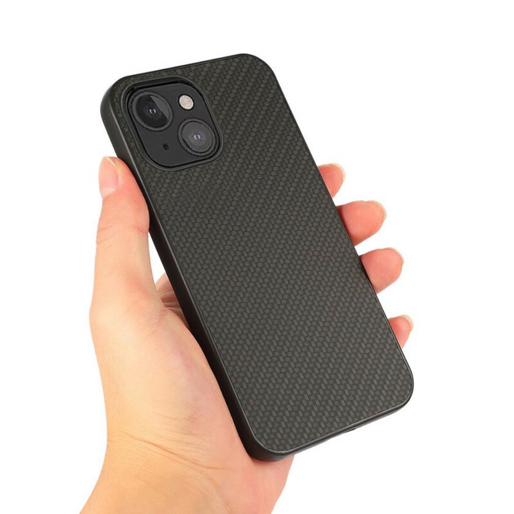 Kryty Na Mobil Na iPhone 13 Mini Textura Uhlíkových Vláken S Efektem Kůže