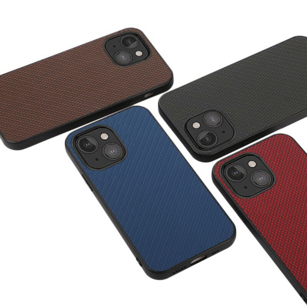 Kryty Na Mobil Na iPhone 13 Mini Textura Uhlíkových Vláken S Efektem Kůže
