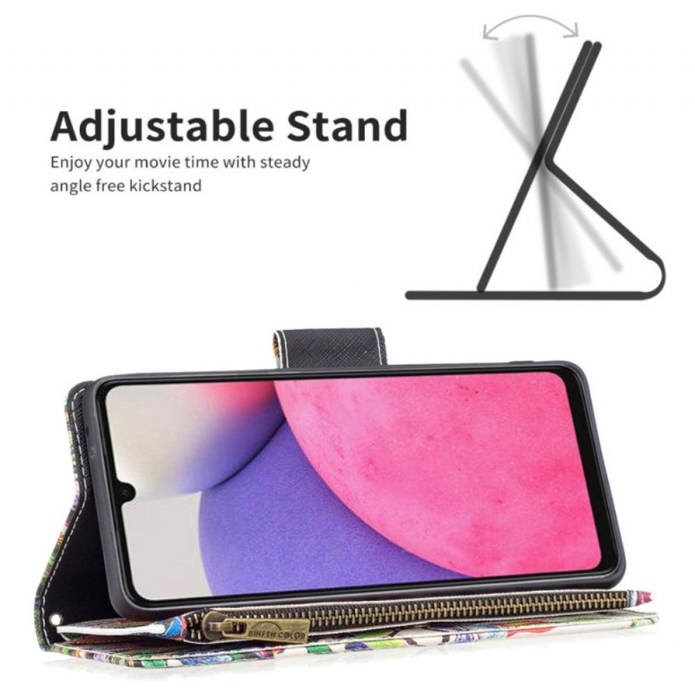 Flipové Pouzdro Na Samsung Galaxy A33 5G Kapsa Na Stromeček Na Zip