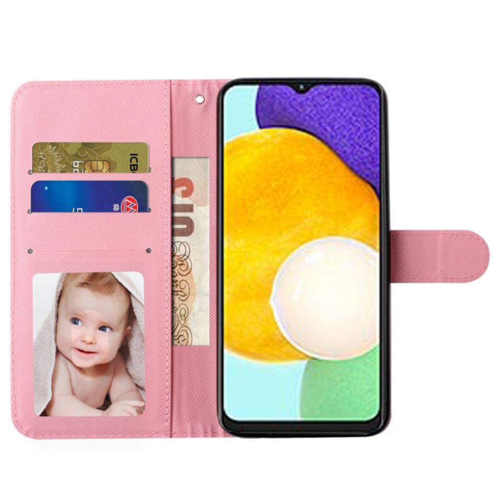 Flipové Pouzdro Na Samsung Galaxy A33 5G Na Lana Květiny Na Popruhu Svobody