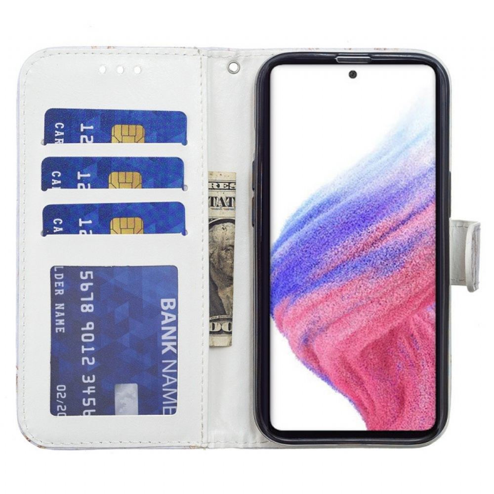 Kožené Pouzdro Na Samsung Galaxy A33 5G Intenzivní Květiny