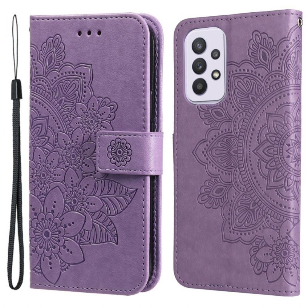 Kožené Pouzdro Na Samsung Galaxy A33 5G Květinová Mandala