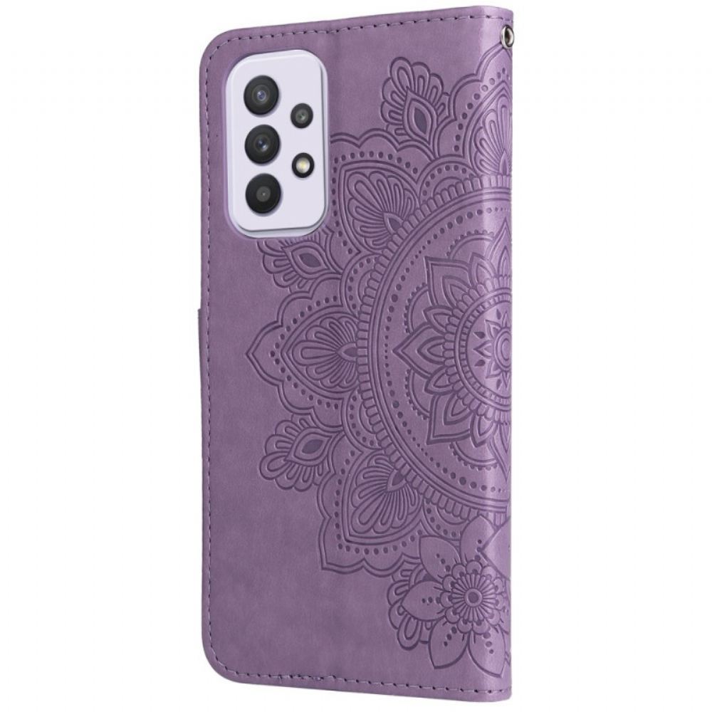 Kožené Pouzdro Na Samsung Galaxy A33 5G Květinová Mandala