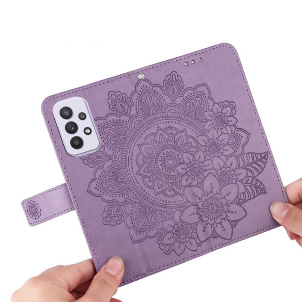 Kožené Pouzdro Na Samsung Galaxy A33 5G Květinová Mandala