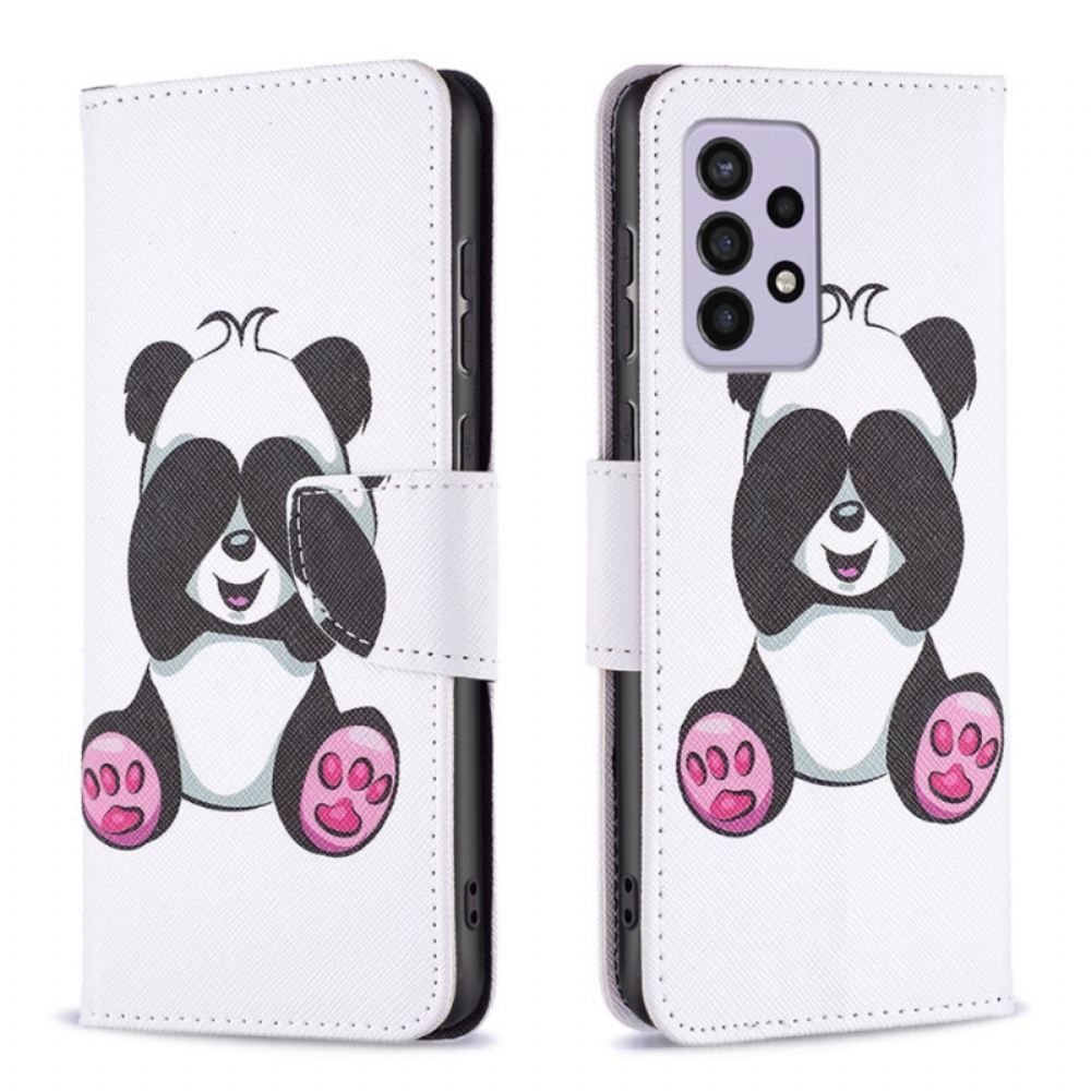 Kožené Pouzdro Na Samsung Galaxy A33 5G Panda Zábava