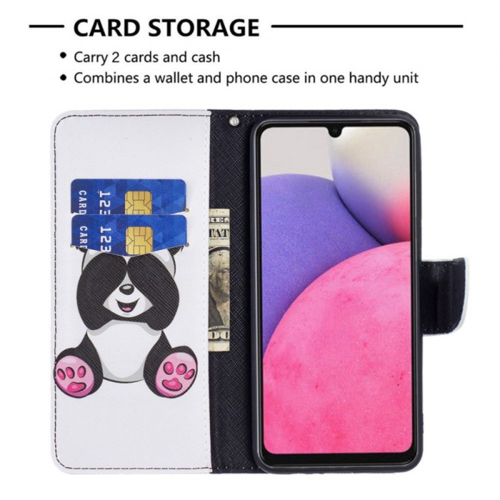 Kožené Pouzdro Na Samsung Galaxy A33 5G Panda Zábava
