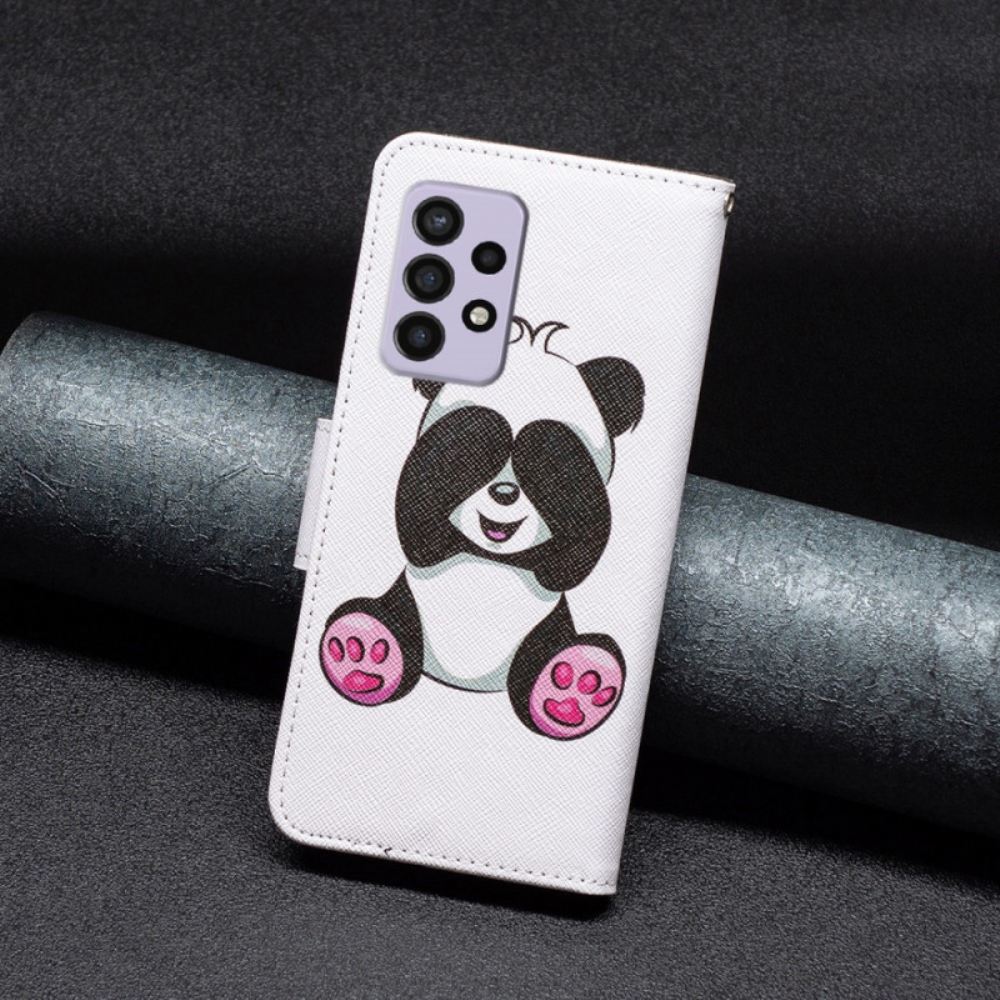 Kožené Pouzdro Na Samsung Galaxy A33 5G Panda Zábava