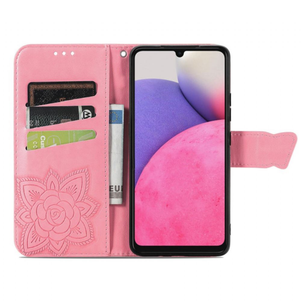 Kožené Pouzdro Na Samsung Galaxy A33 5G Poloviční Motýli