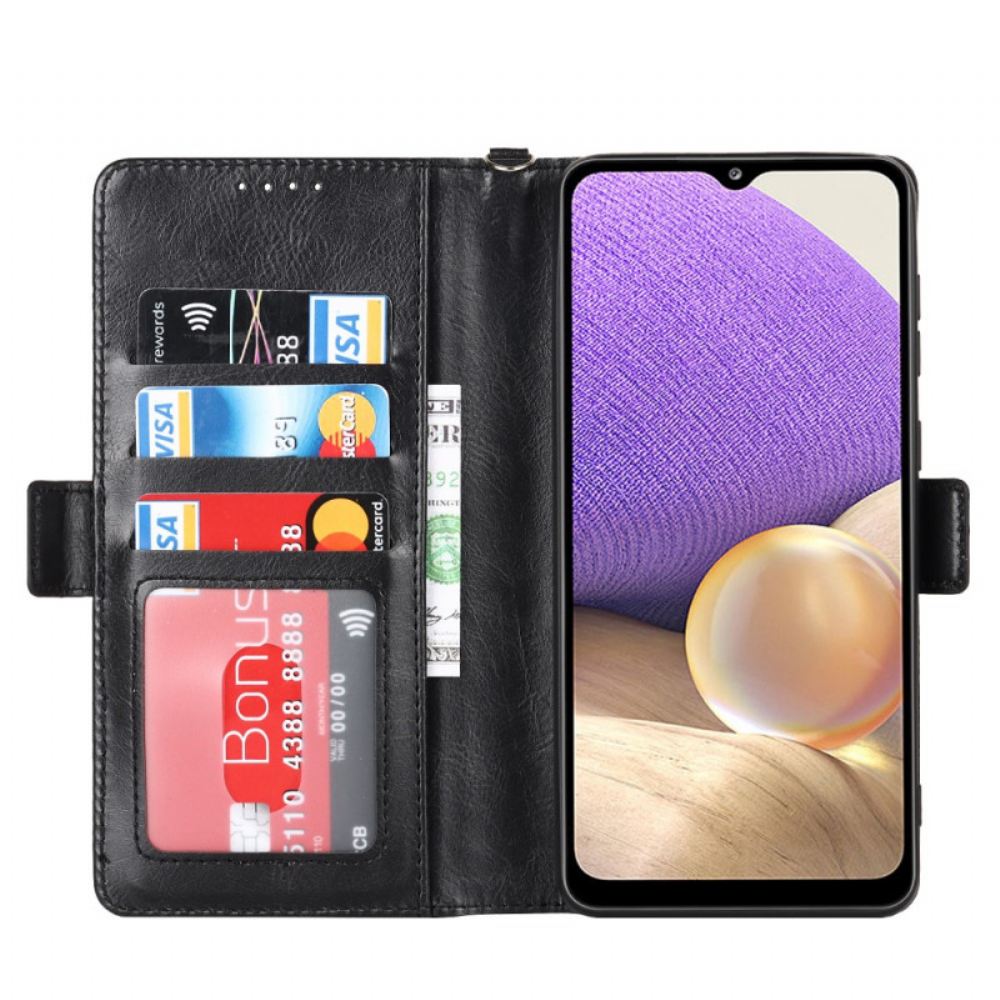 Kožené Pouzdro Na Samsung Galaxy A33 5G Rfid A Šňůrka Z Umělé Kůže