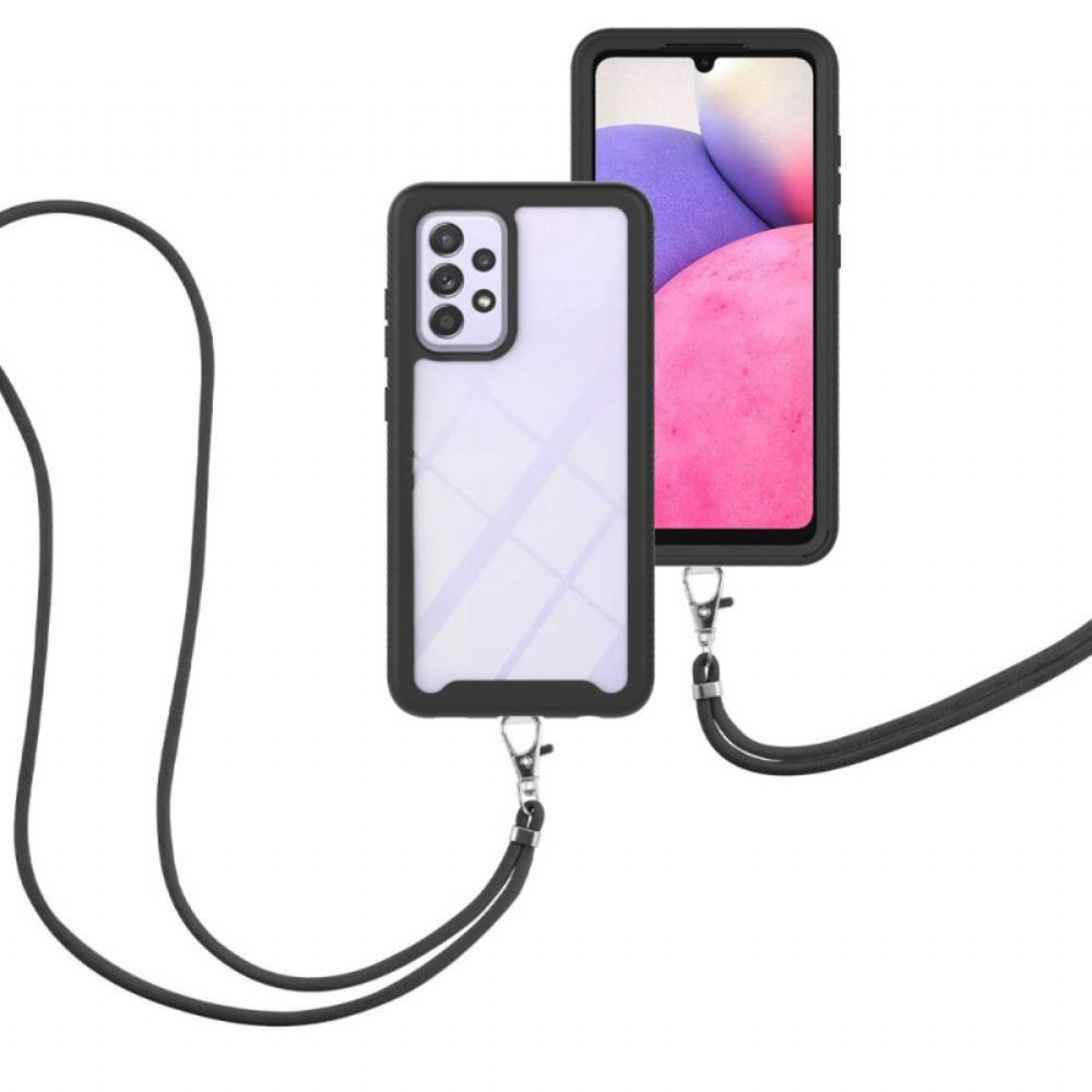 Kryt Na Samsung Galaxy A33 5G Transparentní S Barevným Kabelem