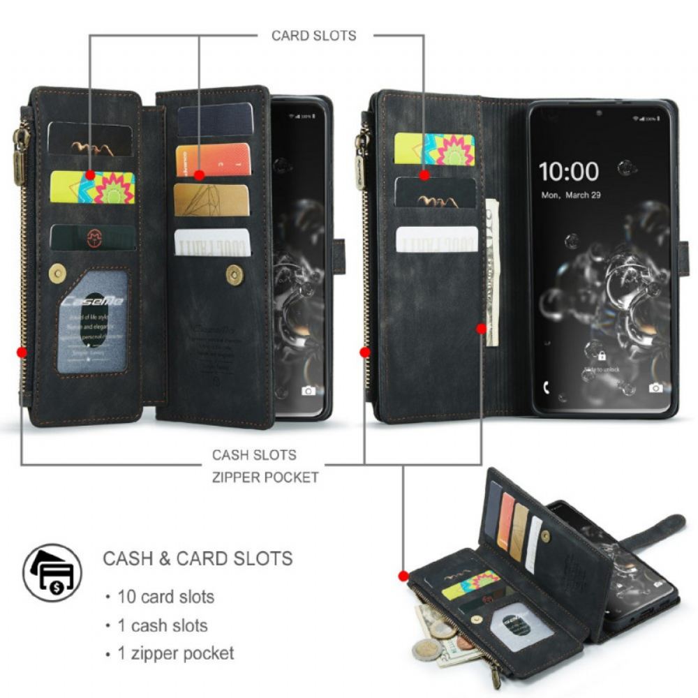 Flipové Pouzdro Na Samsung Galaxy S20 Ultra Caseme Kapsa Na Zip