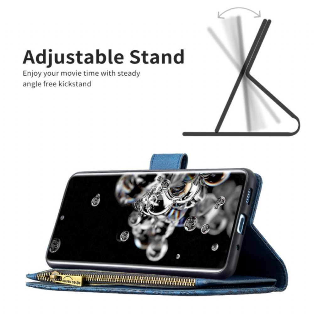 Flipové Pouzdro Na Samsung Galaxy S20 Ultra Kapsa Na Zip S Motýlkem