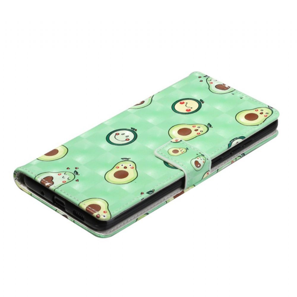 Flipové Pouzdro Na Samsung Galaxy S20 Ultra Na Lana Avokádo S Nastavitelným Popruhem