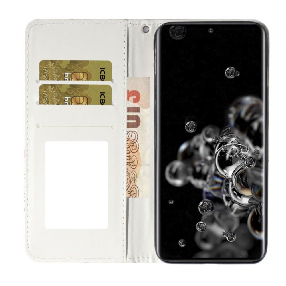 Flipové Pouzdro Na Samsung Galaxy S20 Ultra Na Lana Eiffelova Věž S Nastavitelným Popruhem