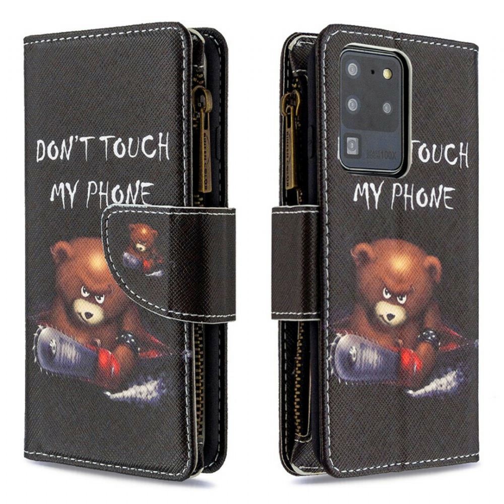 Flipové Pouzdro Na Samsung Galaxy S20 Ultra Medvědí Kapsa Na Zip