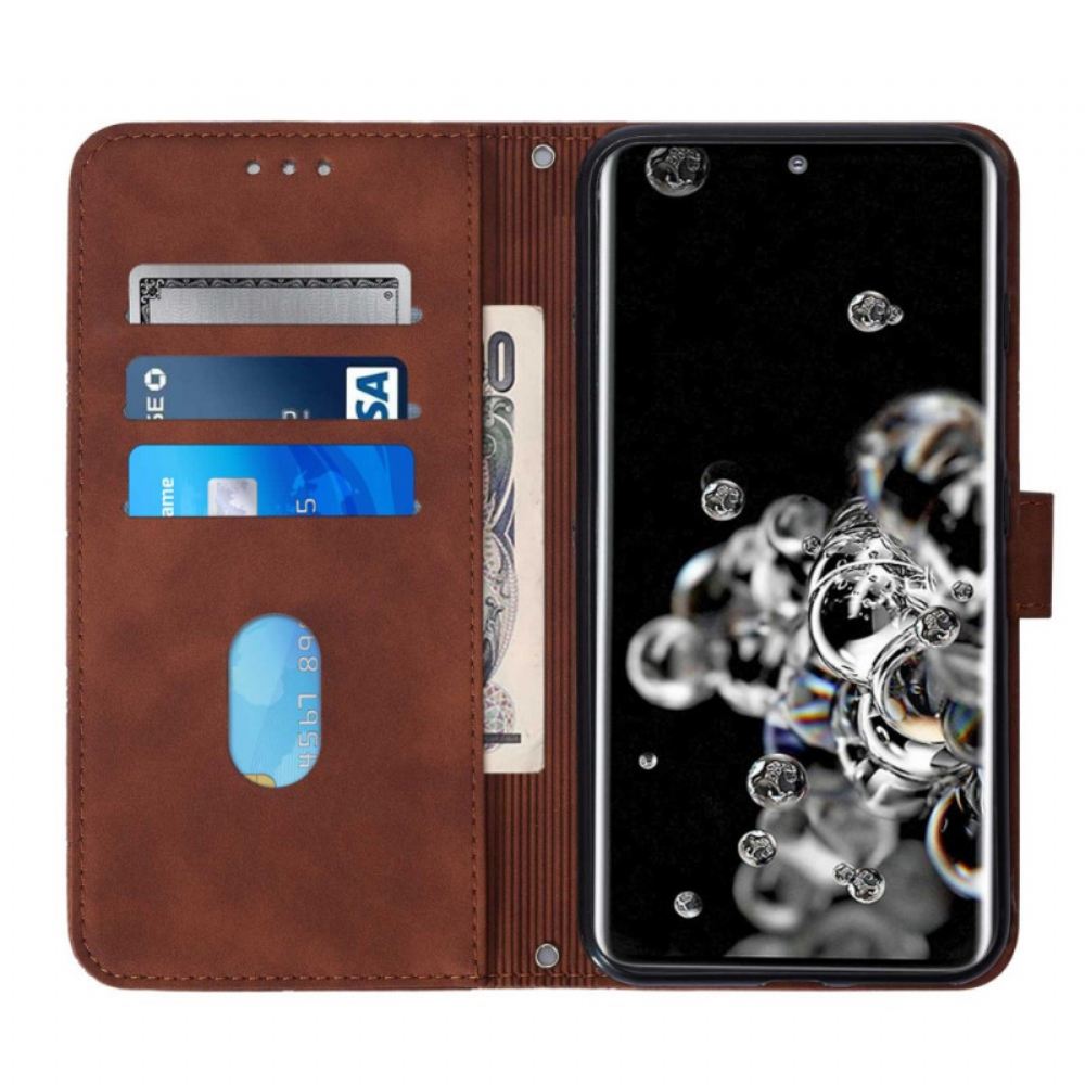 Flipové Pouzdro Na Samsung Galaxy S20 Ultra Pyramidový Kožený Efekt