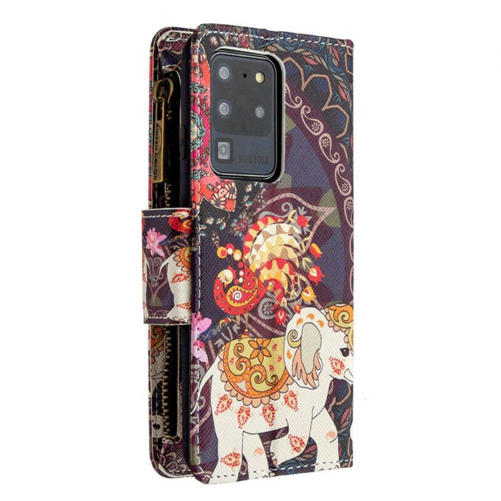 Flipové Pouzdro Na Samsung Galaxy S20 Ultra Sloní Kapsa Na Zip