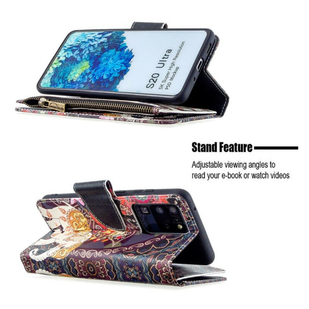 Flipové Pouzdro Na Samsung Galaxy S20 Ultra Sloní Kapsa Na Zip