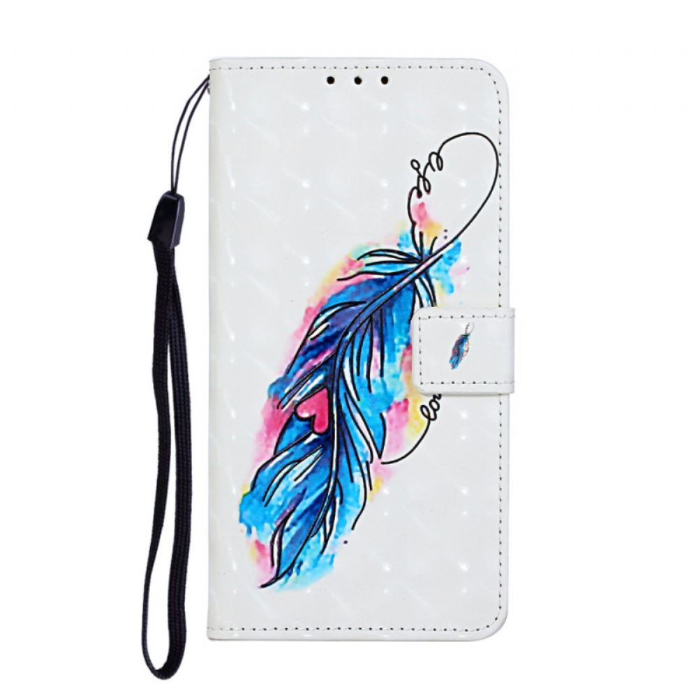 Kožené Pouzdro Na Samsung Galaxy S20 Ultra Na Lana Péřový Nastavitelný Popruh