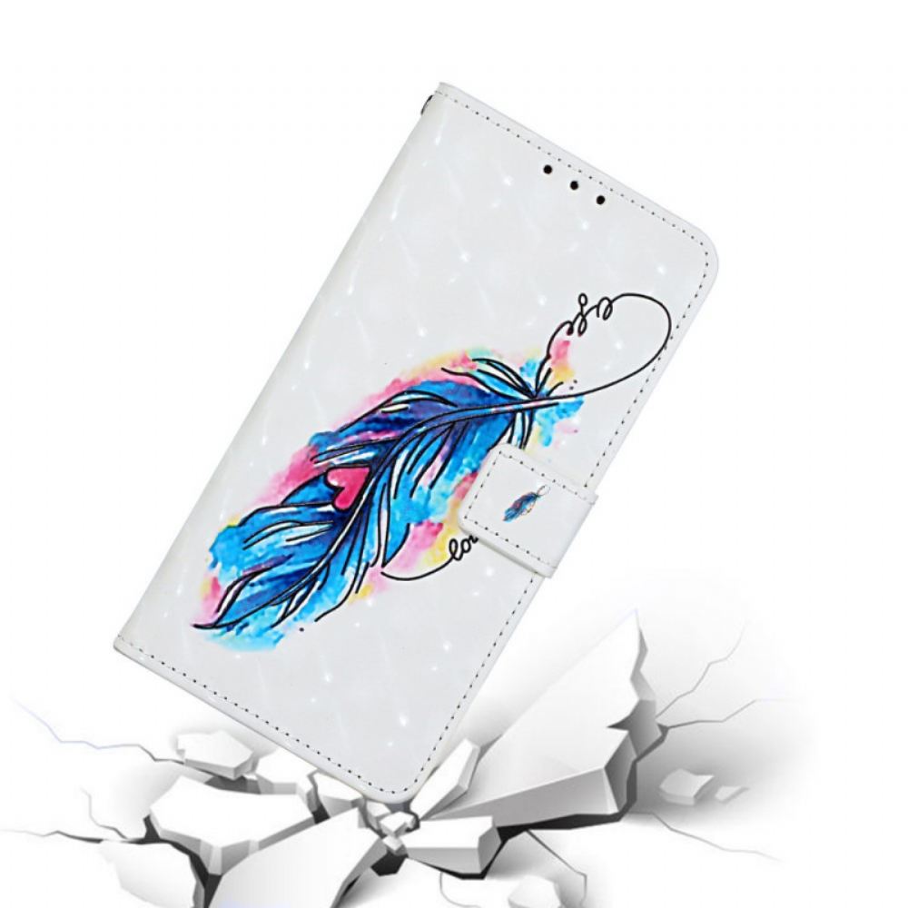 Kožené Pouzdro Na Samsung Galaxy S20 Ultra Na Lana Péřový Nastavitelný Popruh