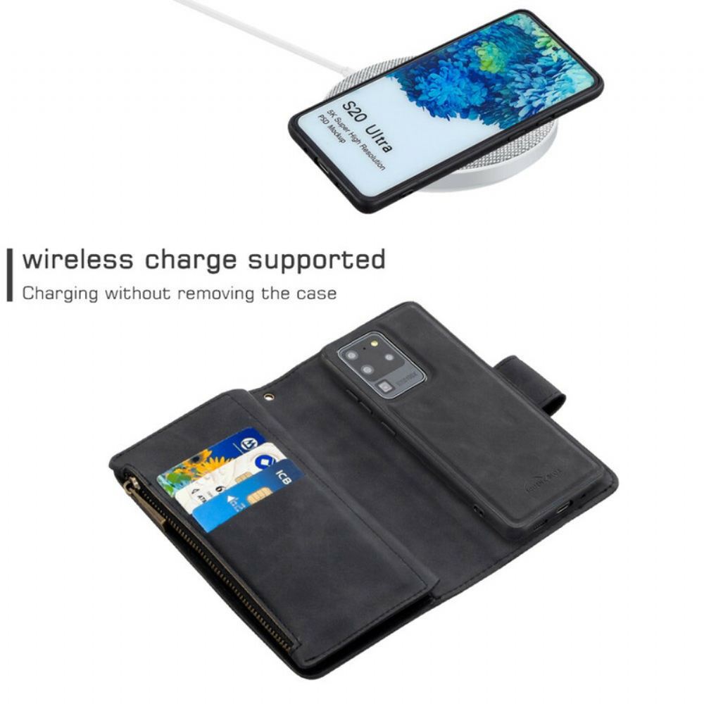 Kryt Flipové Pouzdro Na Samsung Galaxy S20 Ultra Zip Odnímatelný