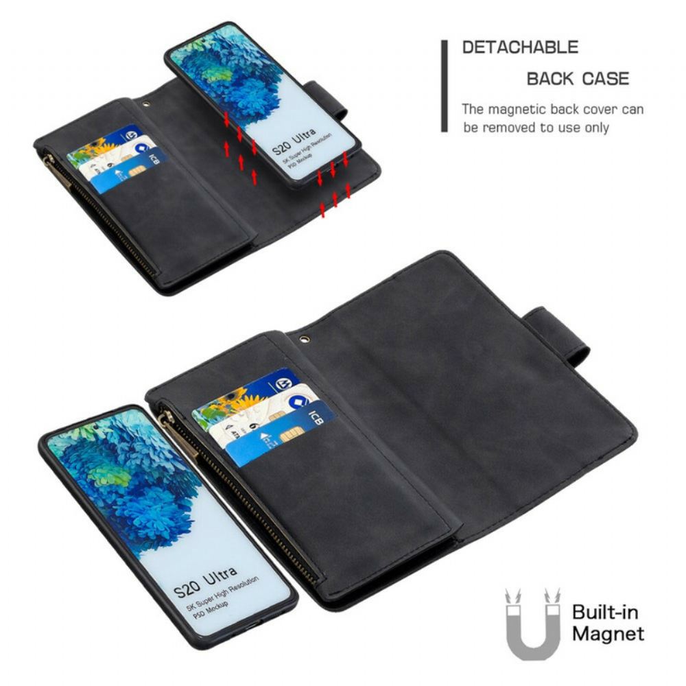 Kryt Flipové Pouzdro Na Samsung Galaxy S20 Ultra Zip Odnímatelný