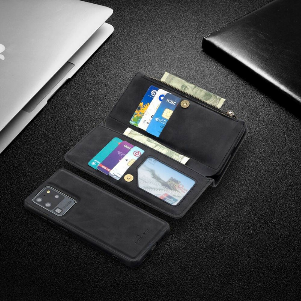Kryt Flipové Pouzdro Na Samsung Galaxy S20 Ultra Zip Odnímatelný