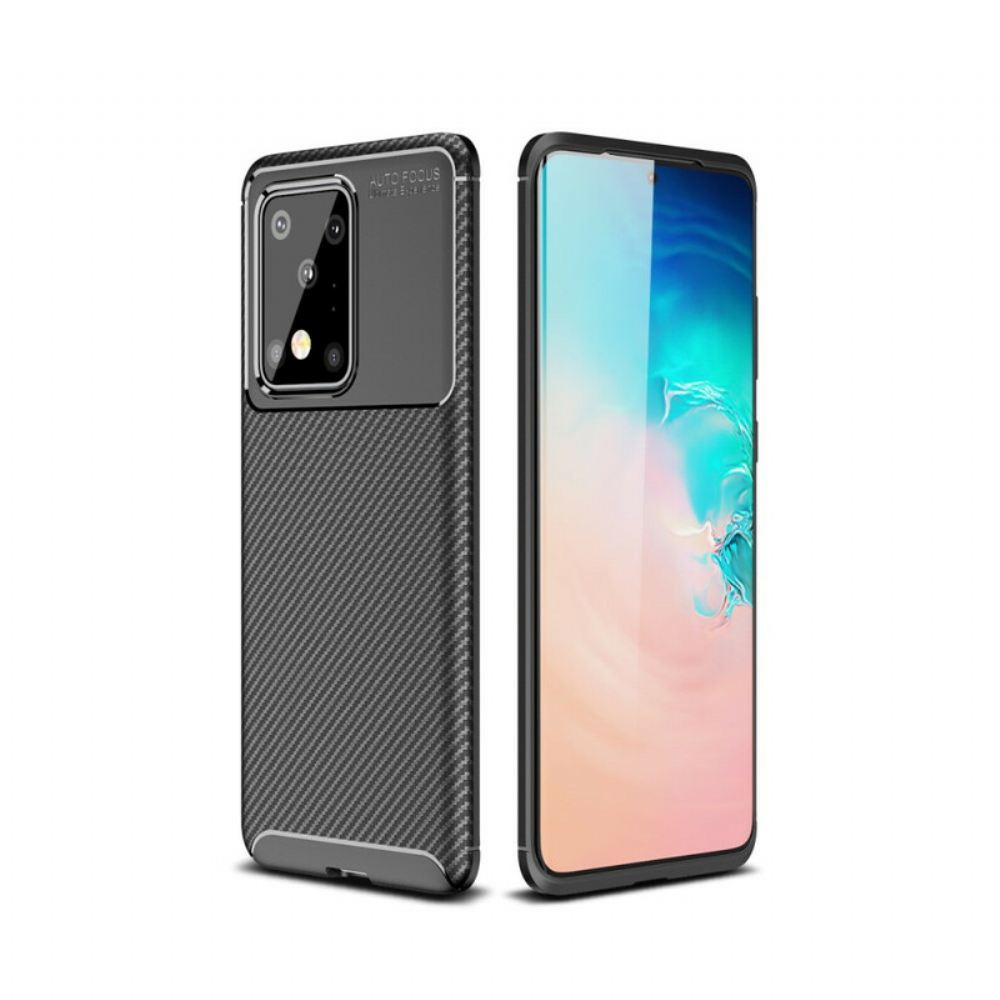 Kryt Na Samsung Galaxy S20 Ultra Flexibilní Textura Uhlíkových Vláken