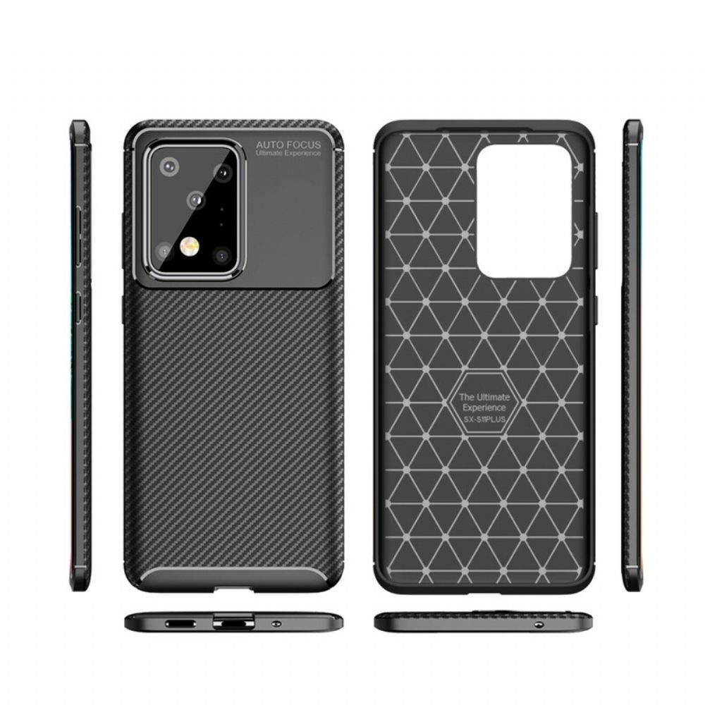 Kryt Na Samsung Galaxy S20 Ultra Flexibilní Textura Uhlíkových Vláken