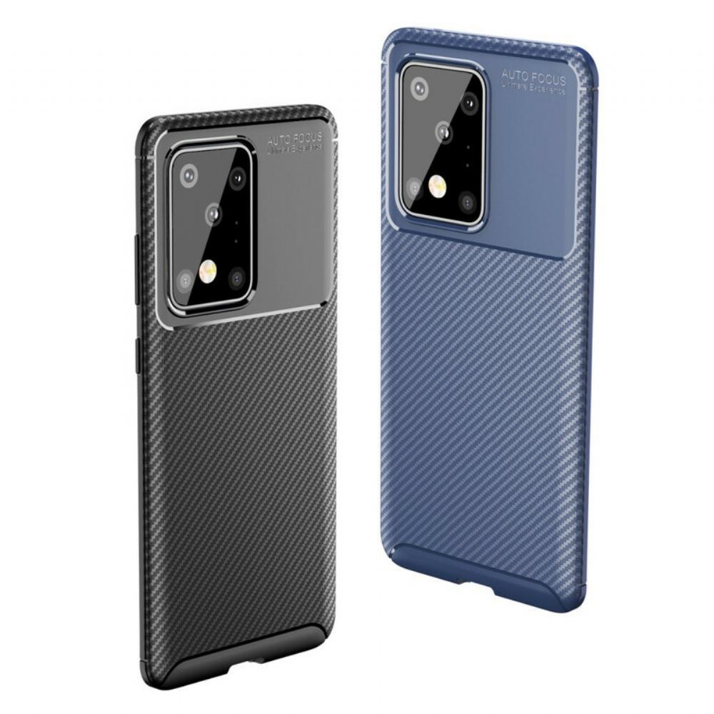 Kryt Na Samsung Galaxy S20 Ultra Flexibilní Textura Uhlíkových Vláken