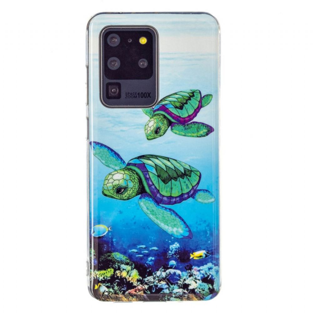 Kryt Na Samsung Galaxy S20 Ultra Fluorescenční Želvy