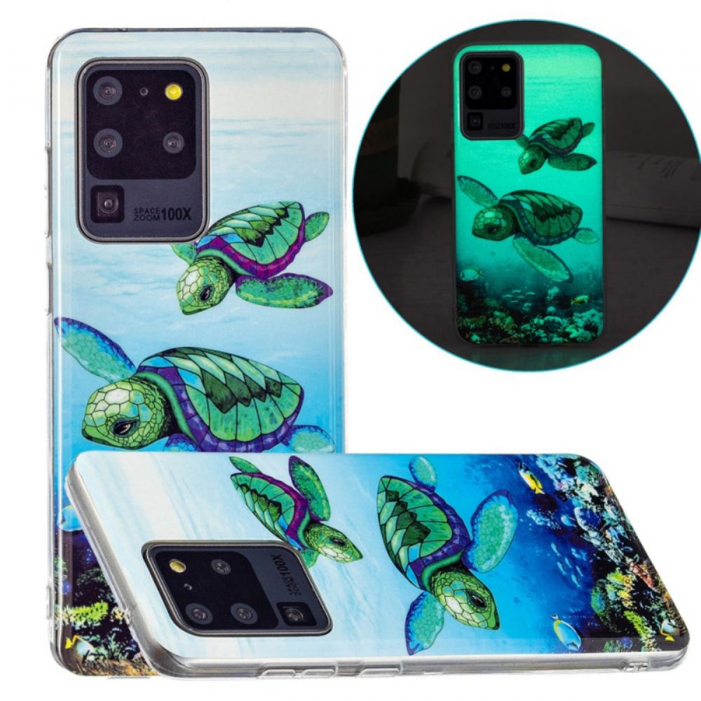 Kryt Na Samsung Galaxy S20 Ultra Fluorescenční Želvy