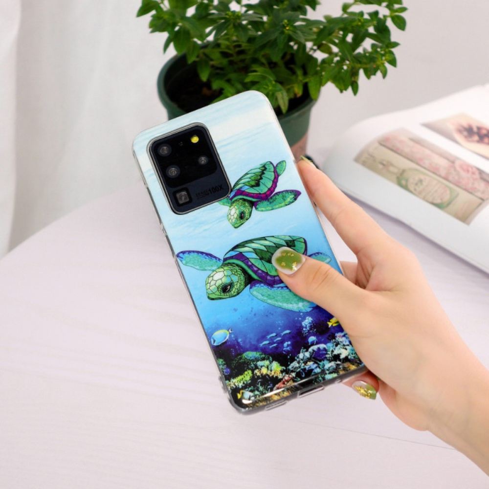 Kryt Na Samsung Galaxy S20 Ultra Fluorescenční Želvy