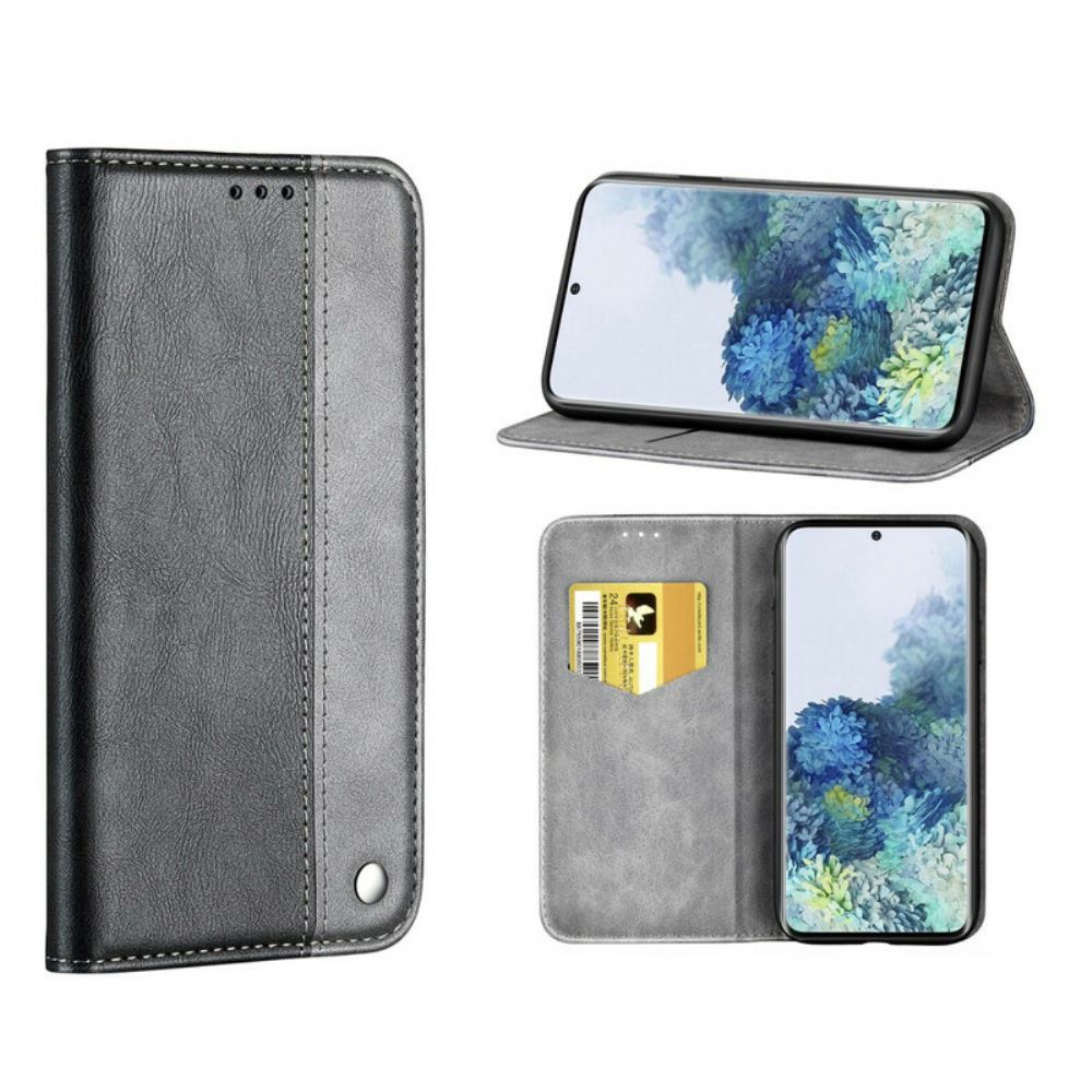 Kryty Na Mobil Na Samsung Galaxy S20 Ultra Flipové Pouzdro Dvoubarevný Kožený Efekt