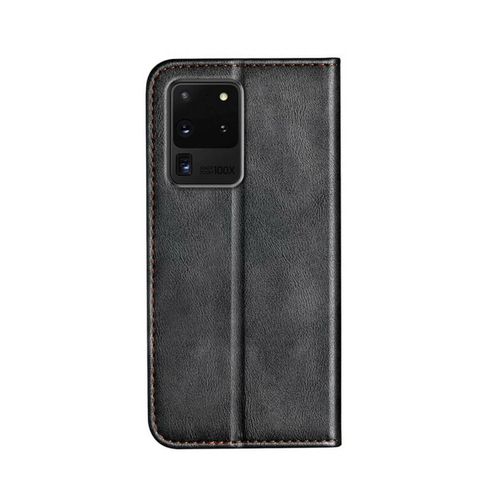 Kryty Na Mobil Na Samsung Galaxy S20 Ultra Flipové Pouzdro Dvoubarevný Kožený Efekt