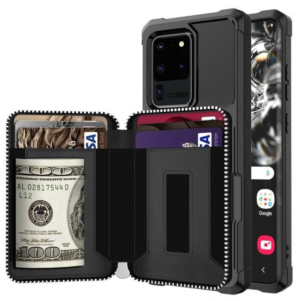 Kryty Na Mobil Na Samsung Galaxy S20 Ultra Peněženkové Pouzdro Peněženka Na Zip