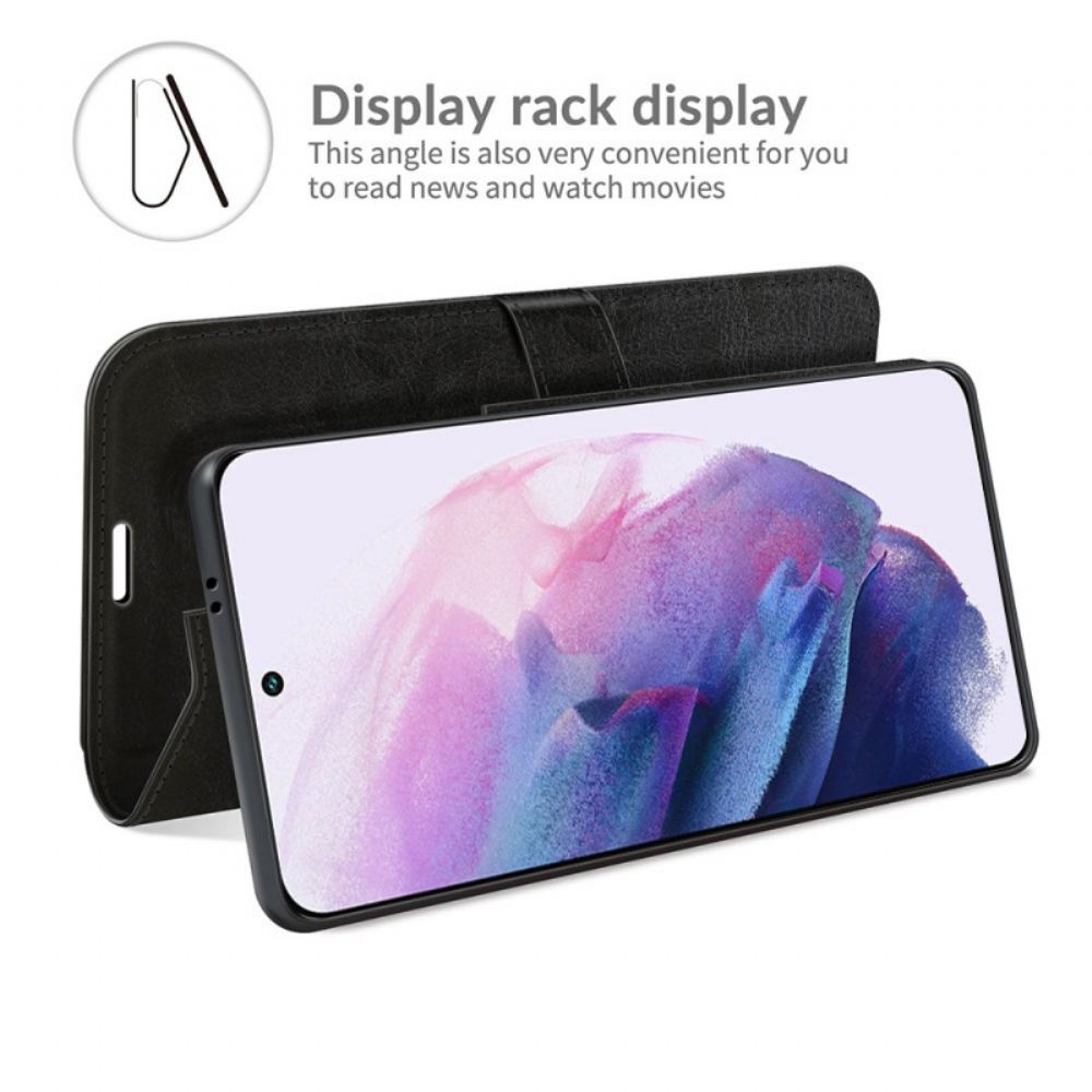 Flipové Pouzdro Na Samsung Galaxy S22 5G Designový Kožený Efekt