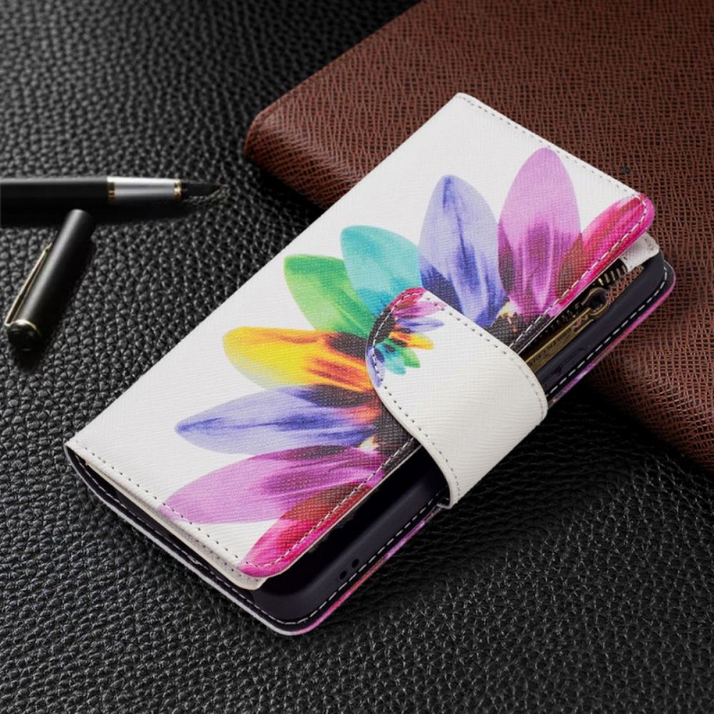 Flipové Pouzdro Na Samsung Galaxy S22 5G Květinová Kapsa Na Zip