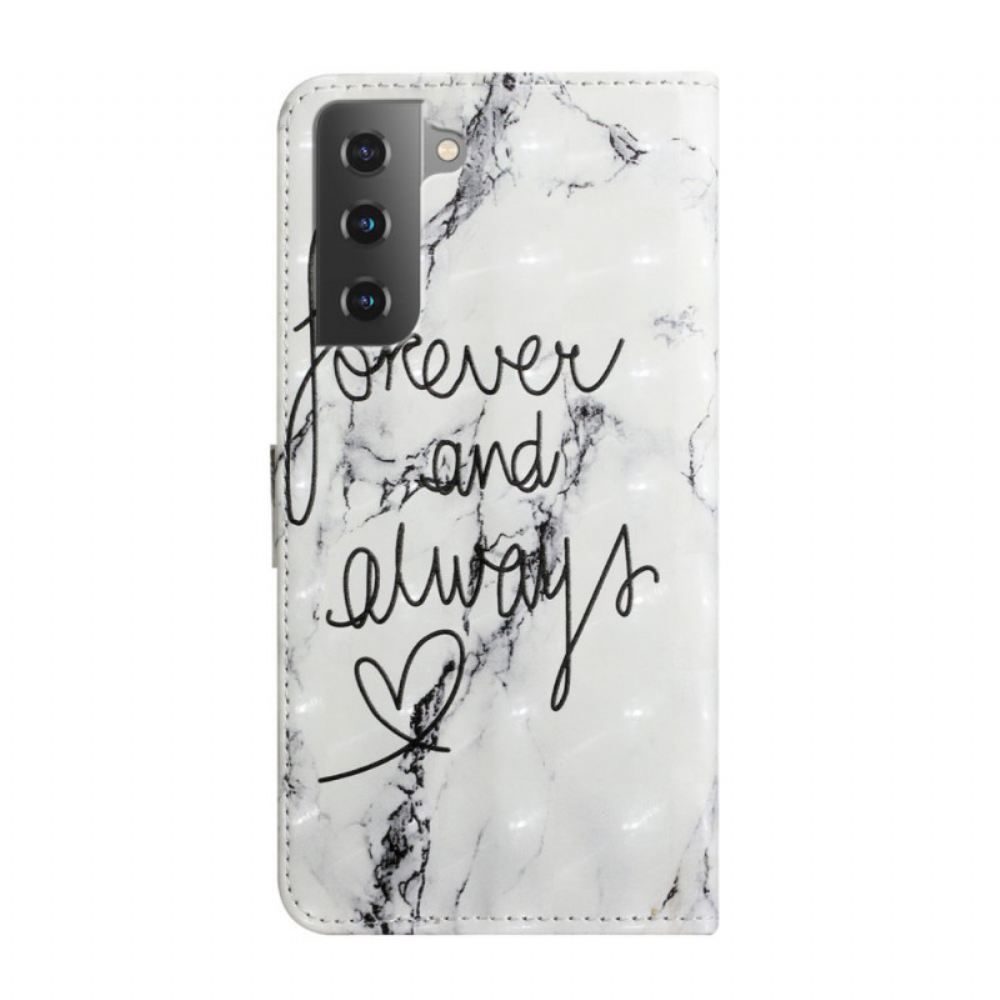 Flipové Pouzdro Na Samsung Galaxy S22 5G Mramor Navždy A Navždy