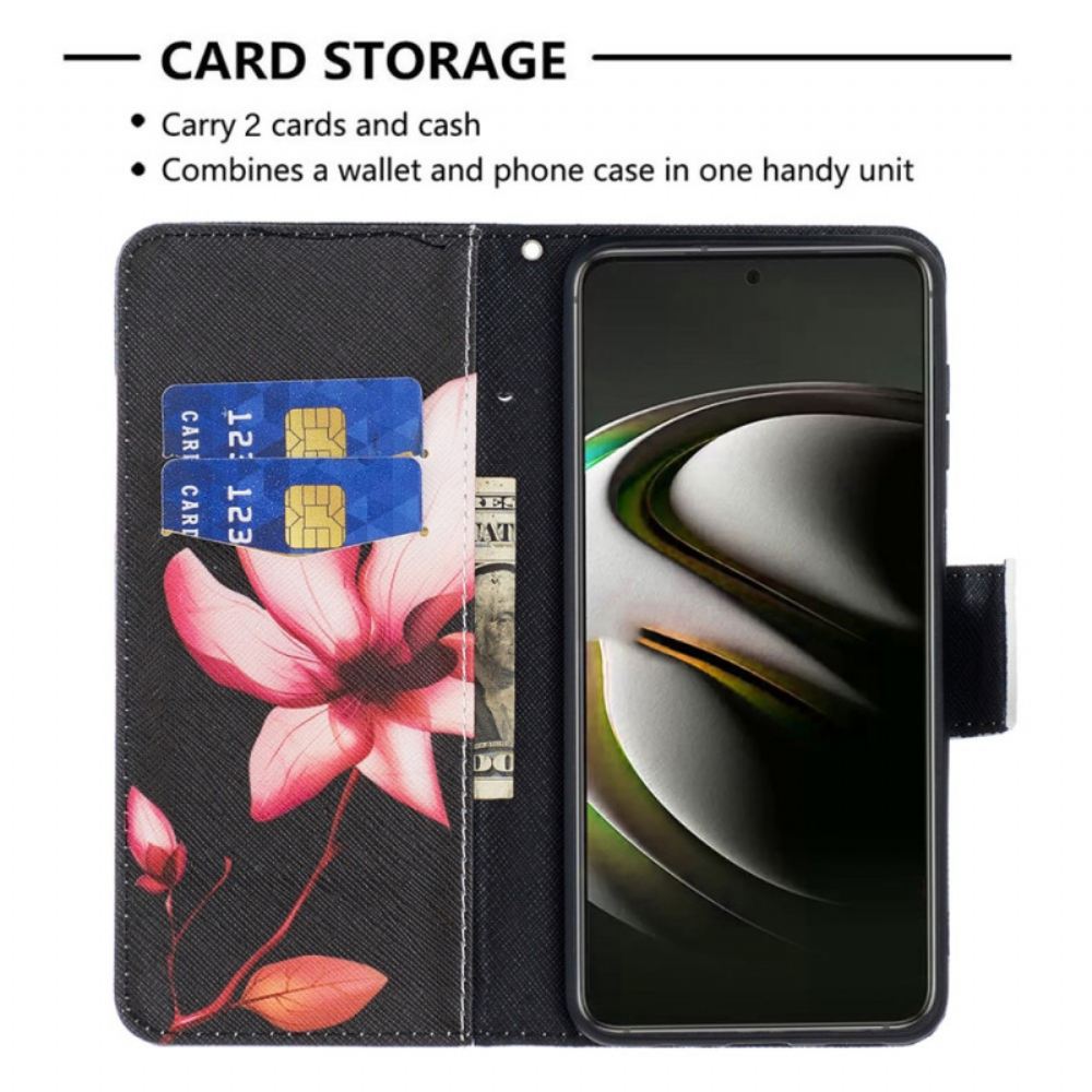 Flipové Pouzdro Na Samsung Galaxy S22 5G Růžový Květ